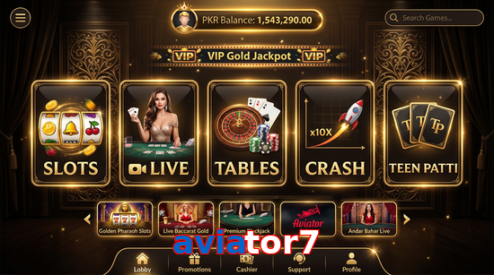 Main screen of Aviator7 casino page for PK players
