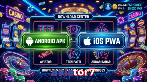 Main screen of Aviator7 download page for PK players
