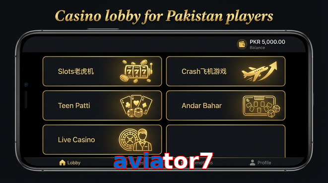 Lobby view of Aviator7 for Pakistan users